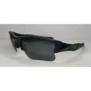 Oakley 03-899 Flak Black Half Rim Polarized Sunglasses